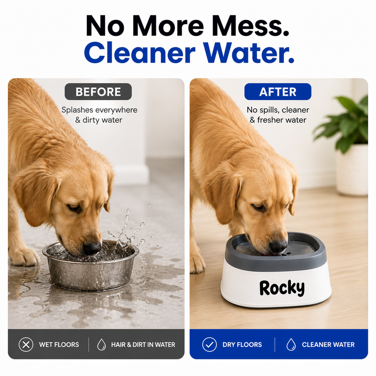 Anti-Spritz Wassernapf für Hunde