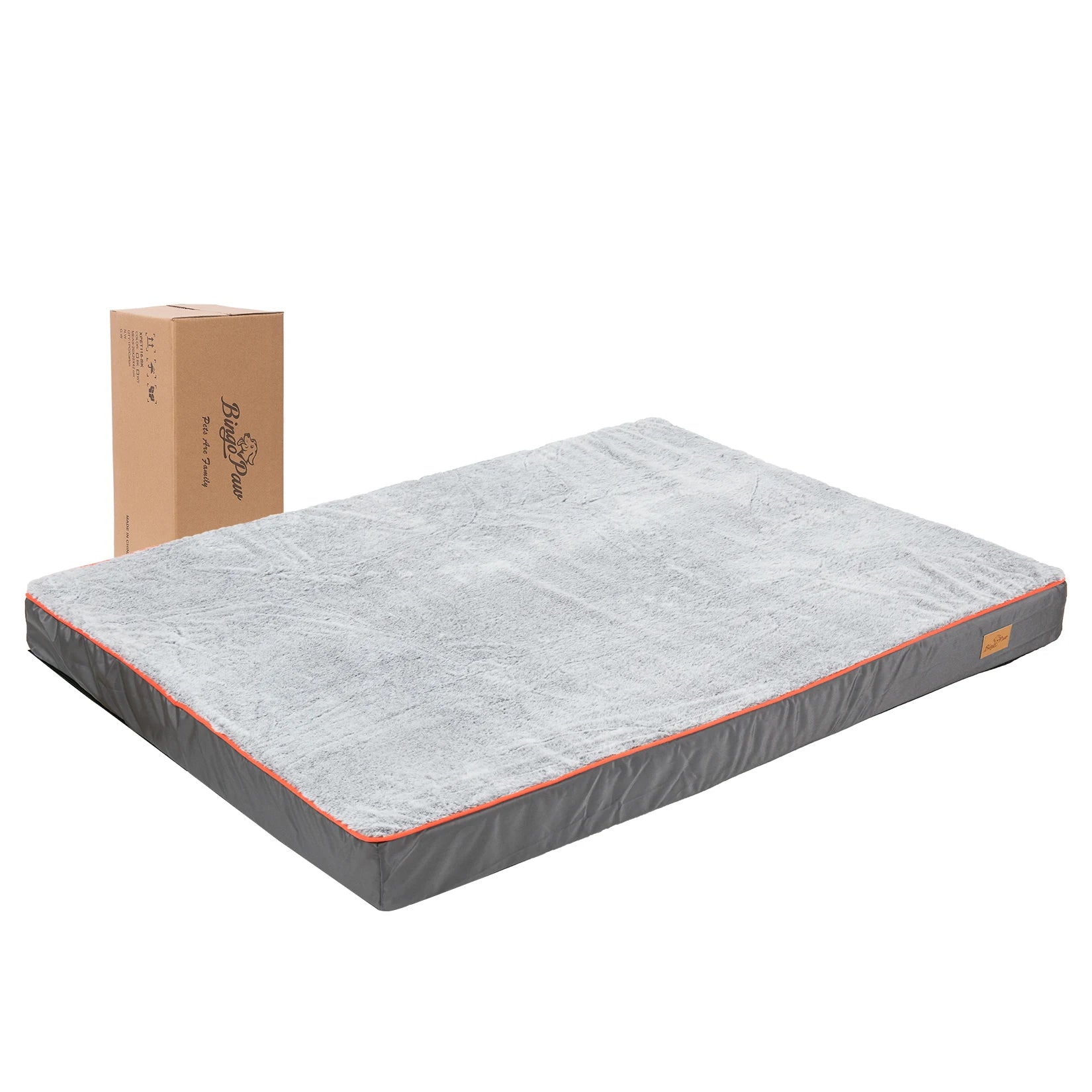 The XXL mattress shown with its shipping box
