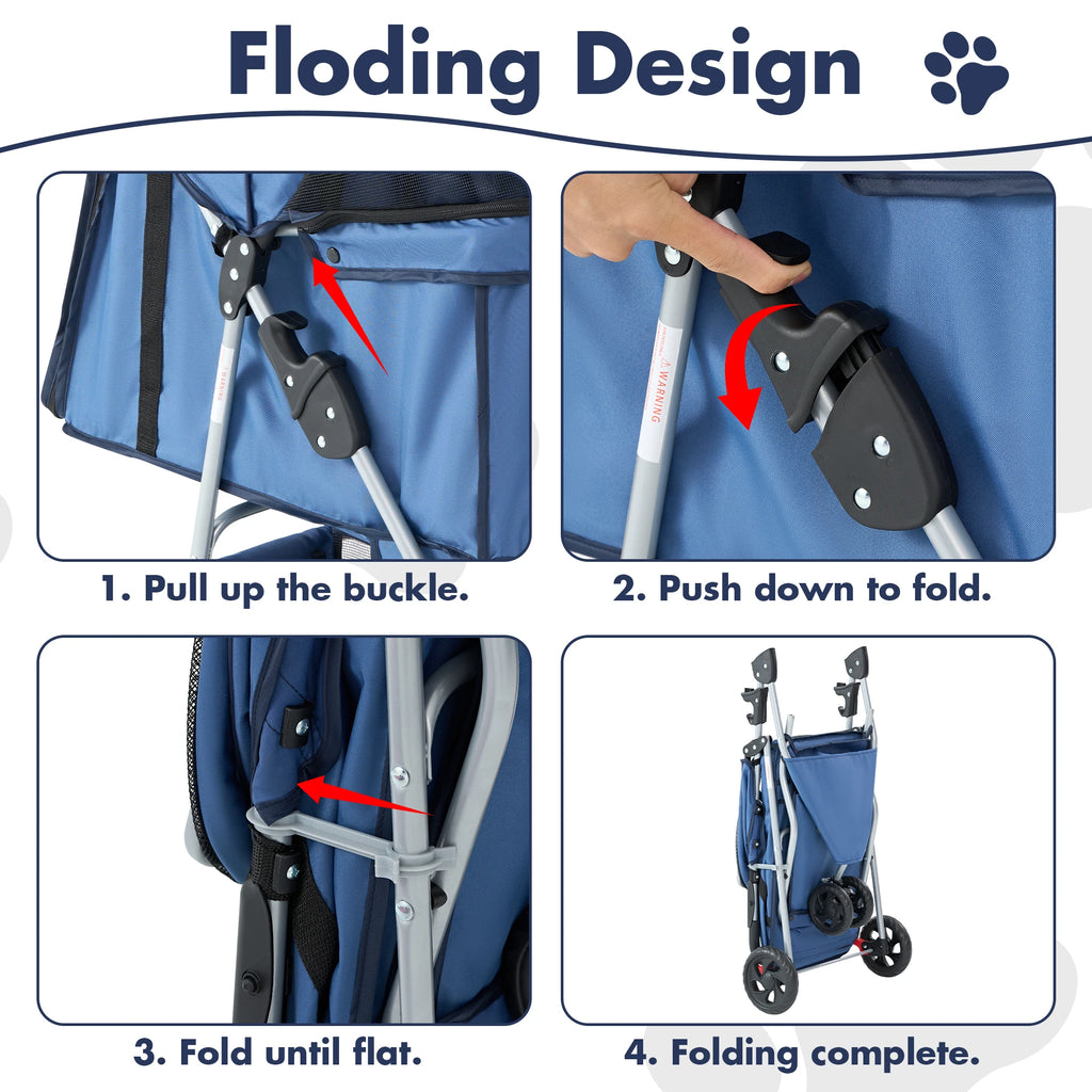 Loft Cruiser pet stroller folded for storage