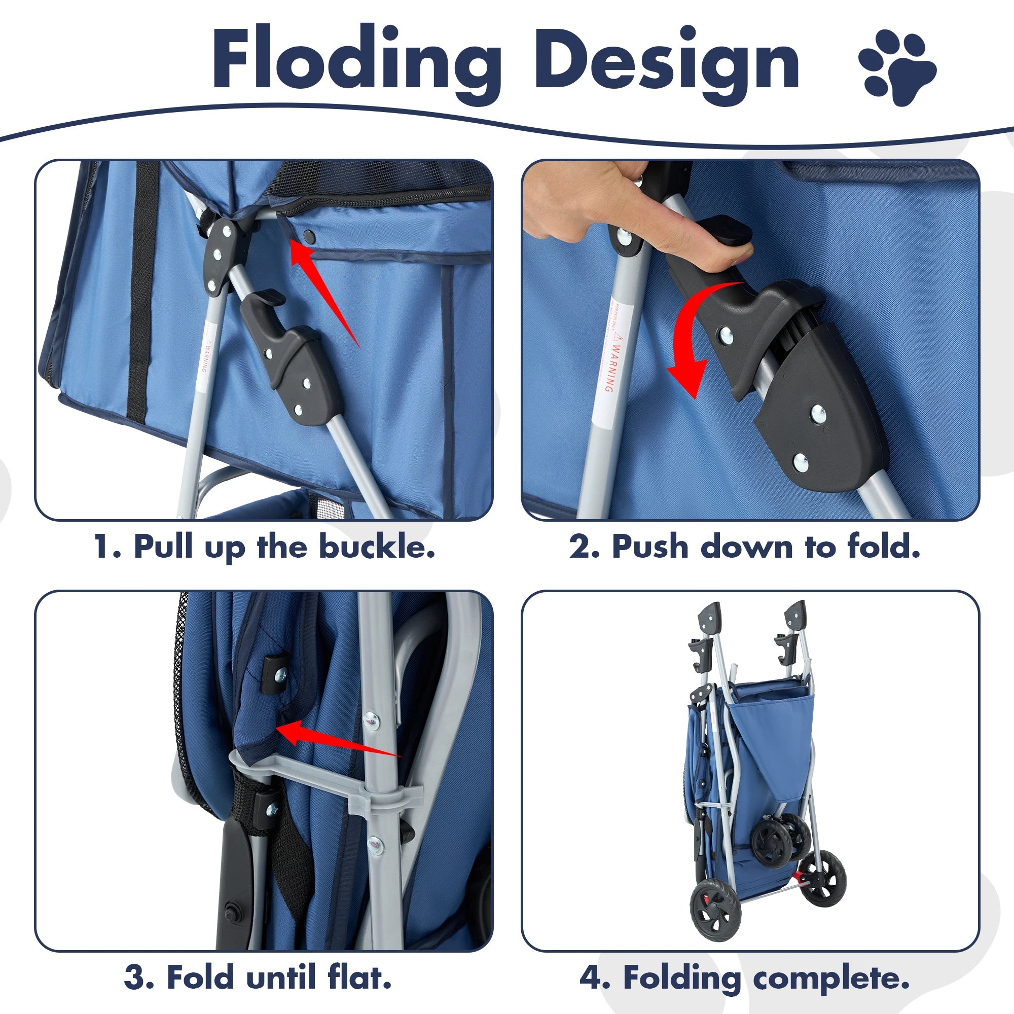 Loft Cruiser pet stroller folded for storage