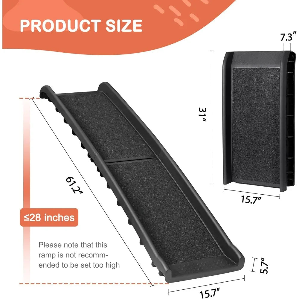 Product size diagram: 61.2 in long by 15.7 in wide, folds to 31 by 15.7 by 7.3 in