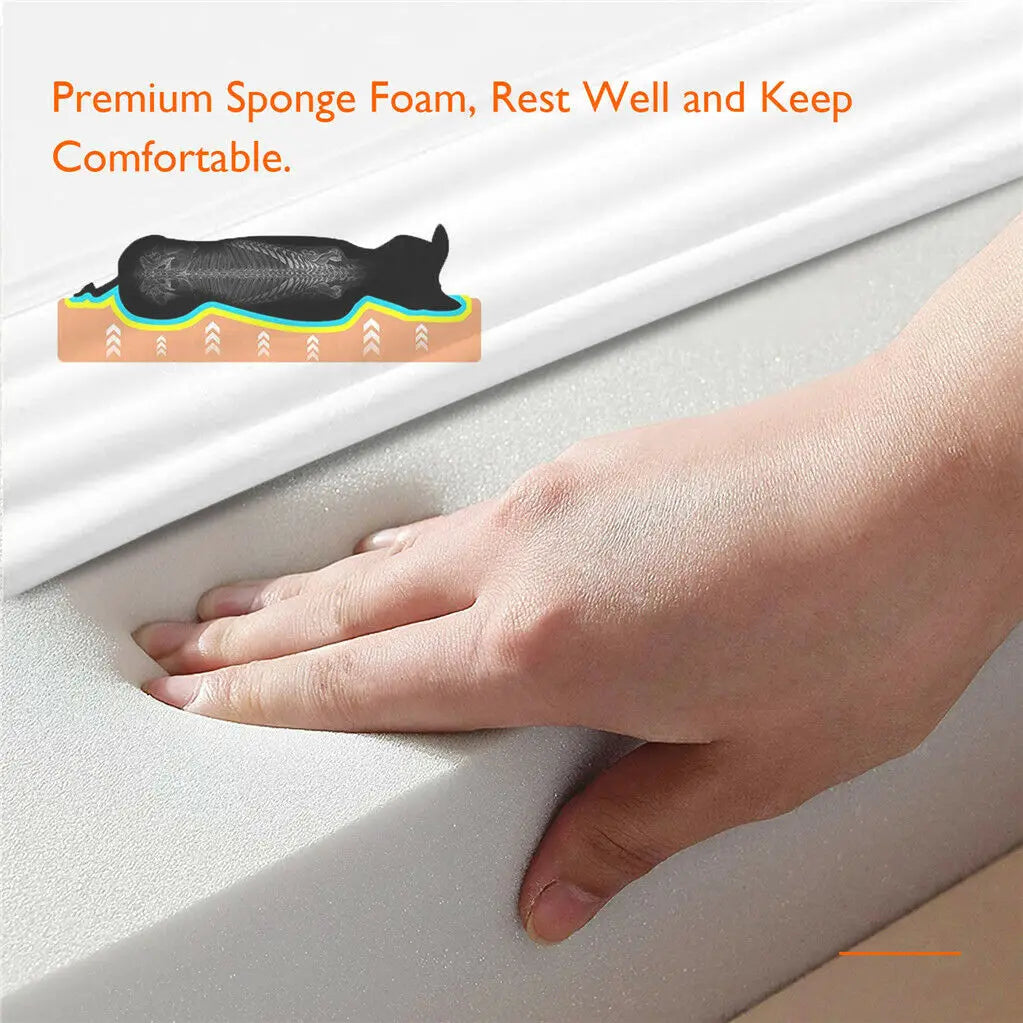 Close-up of the supportive foam base compressing under hand pressure