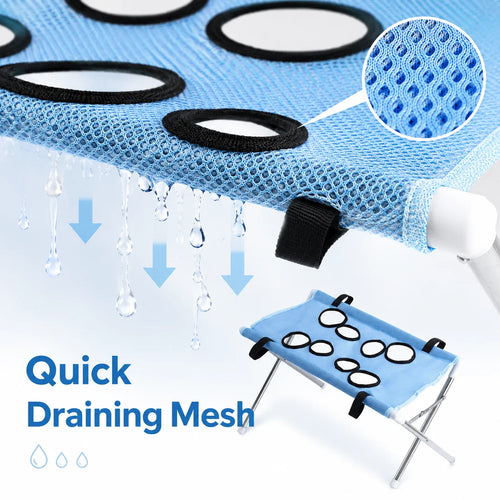 Loft Basin Pet Bath Hammock, Foldable Mesh Grooming and Drying Stand for Small Pets