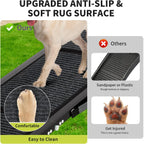 Soft rug walking surface compared with rough sandpaper and slippery plastic ramps