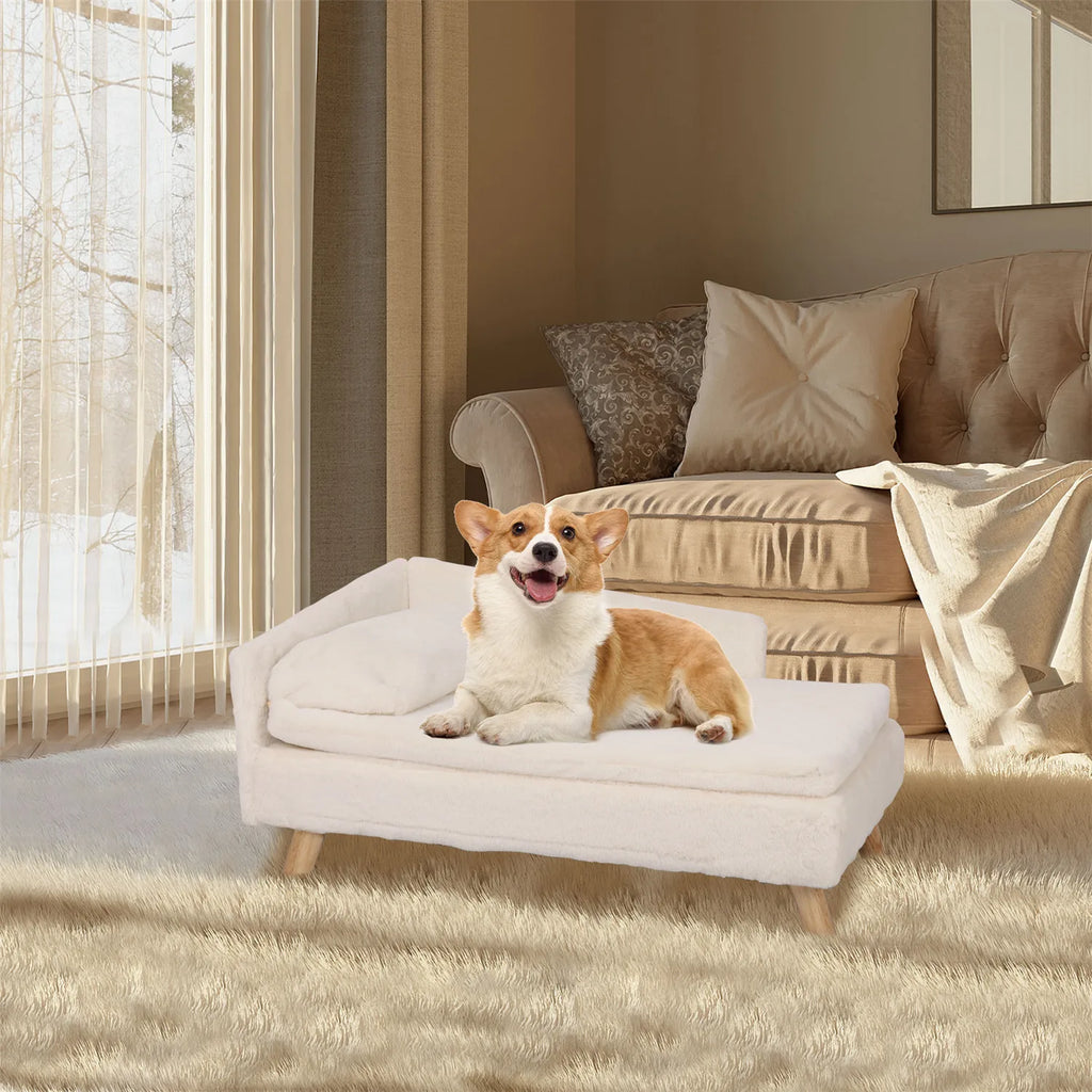 Loft Nordic elevated wood-leg pet stool bed