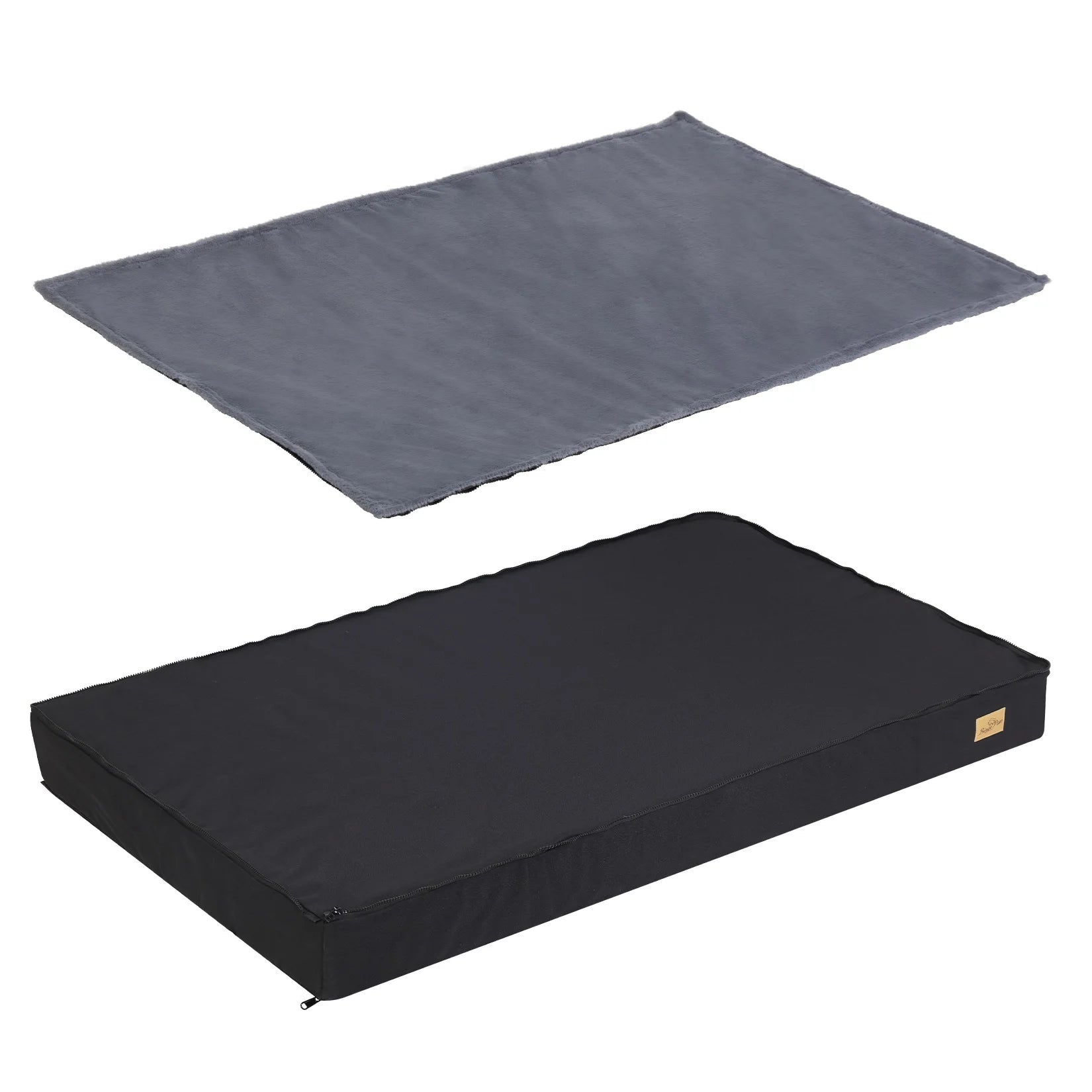 Removable washable cover shown lifted off the foam base