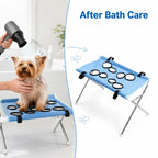 Pet Bathing Hammock Stand Foldable Dog Cat Grooming Drying Table Breathable Mesh Bath Helper for Small Pets