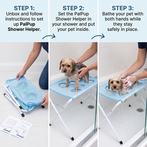 Loft Anchor Pet Shower Restraint, Suction-Mount Bath Tether for Dogs and Cats